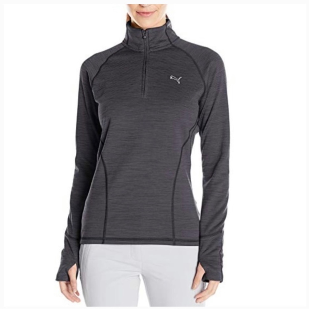 🦋 Women’s Puma Golf charcoal grey 1/4 zip pullover jacket size XS 🦋